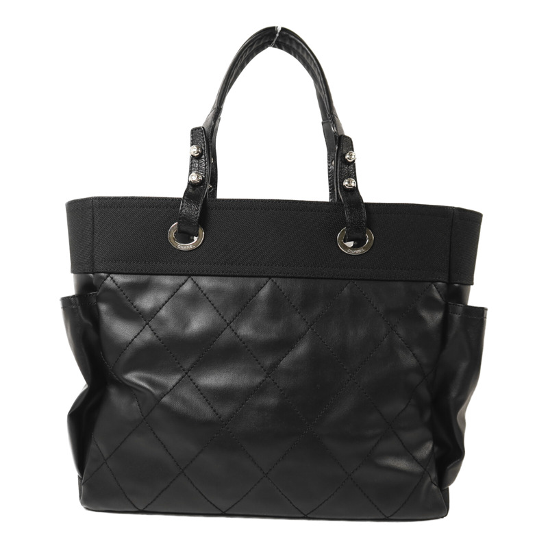 CHANEL 塗層帆布Biarritz Totebag MM銀扣手挽袋-1