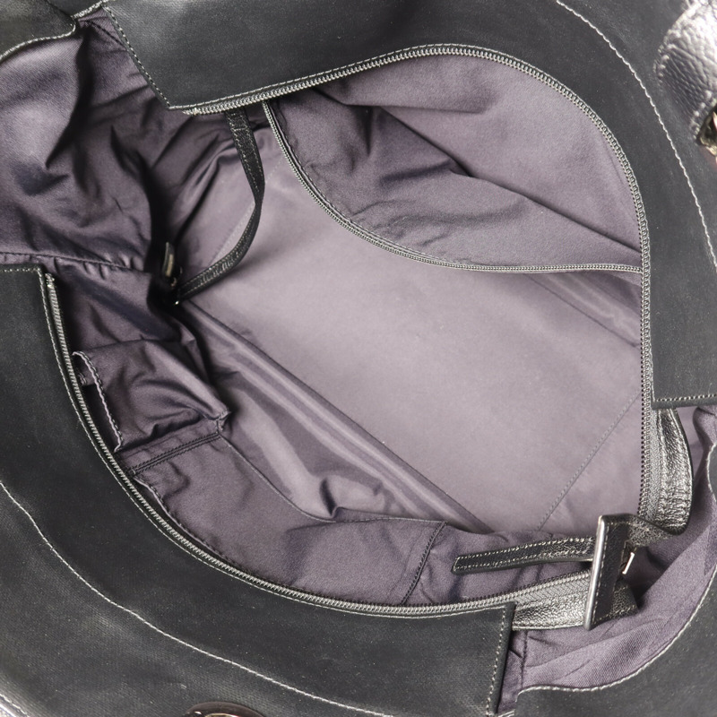 CHANEL 塗層帆布Biarritz Totebag MM銀扣手挽袋-4