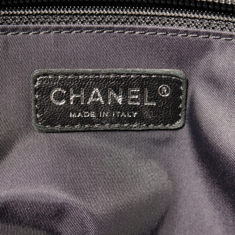 CHANEL 塗層帆布Biarritz Totebag MM銀扣手挽袋-5