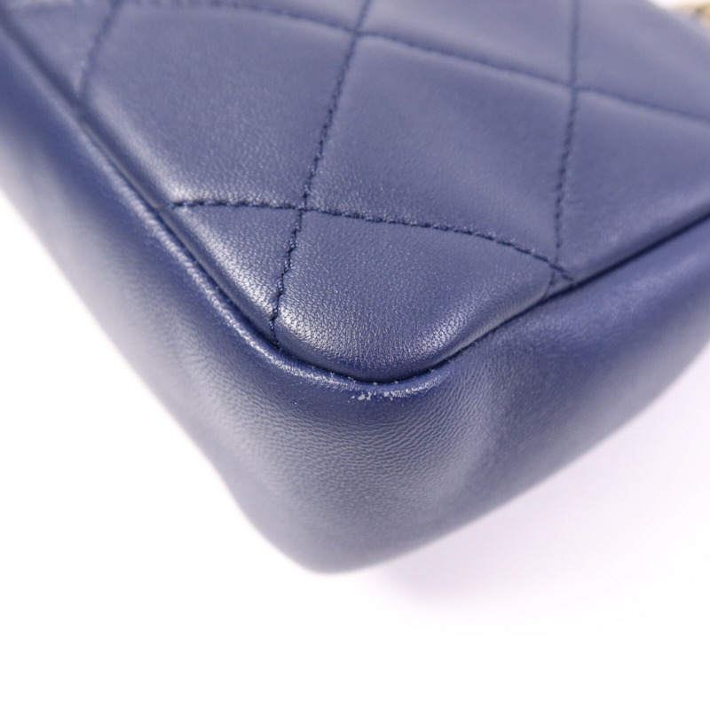 CHANEL 羊皮皮革Chain Shoulder Bag鏈帶手挽肩背兩用袋-12