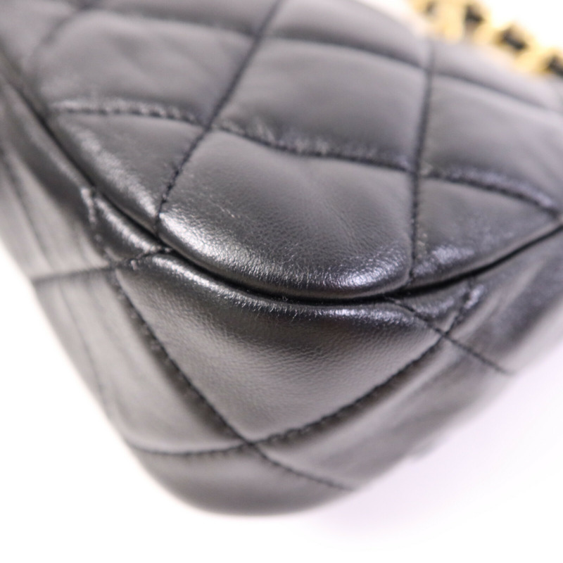 CHANEL 羊皮皮革Chain Shoulder Bag鏈帶肩背袋-12