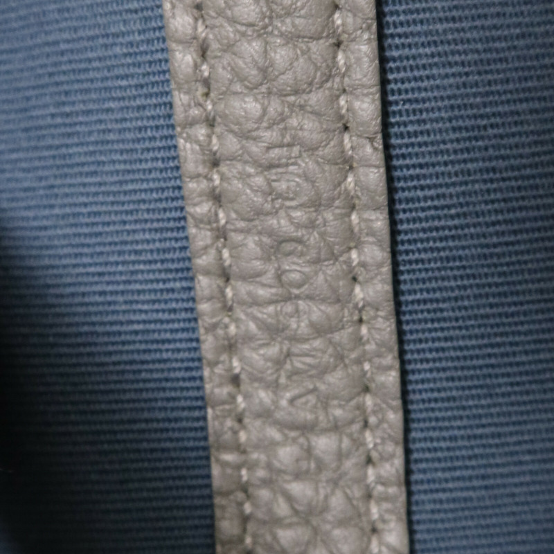 HERMES 帆布Garden Party PM銀扣手挽袋Beige/Gris Meyer-7