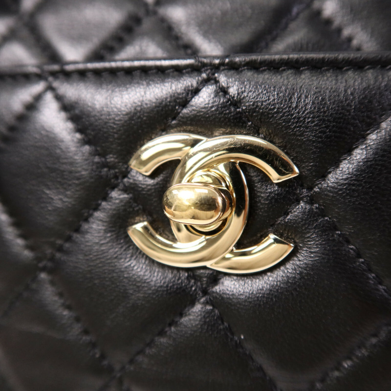 CHANEL 羊皮皮革Chain Shoulder Bag金扣鏈帶肩背袋-6