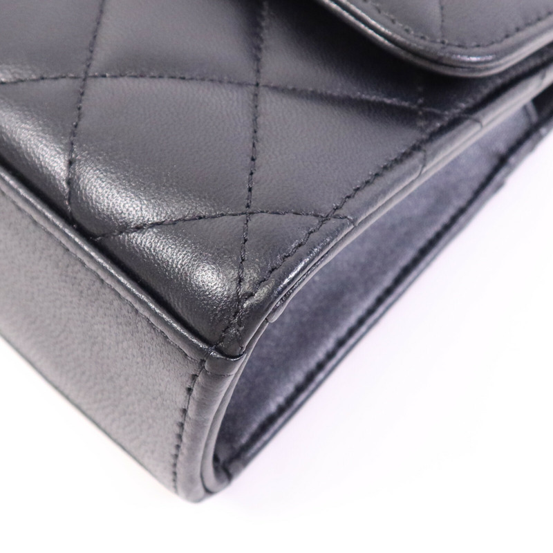 CHANEL 羊皮皮革Mini Flap Bag With Top Handle金扣手挽肩背兩用袋-10