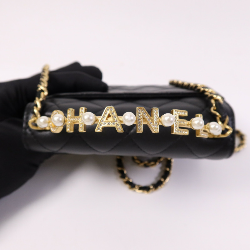 CHANEL 羊皮皮革Mini Flap Bag With Top Handle金扣手挽肩背兩用袋-14