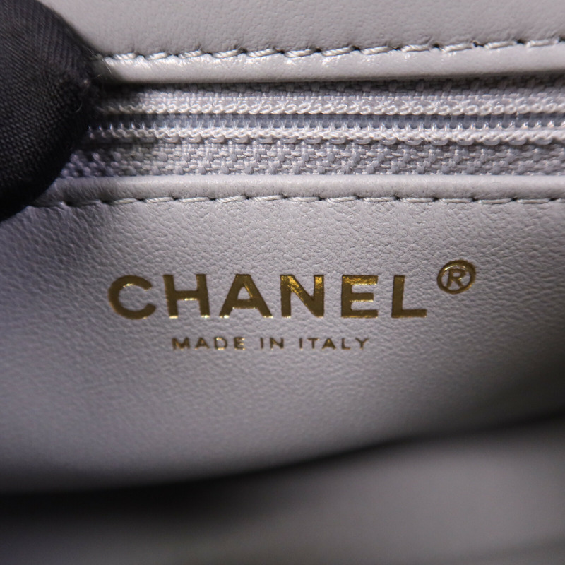 CHANEL 羊皮皮革Chain Shoulder金扣手挽肩背兩用袋-5