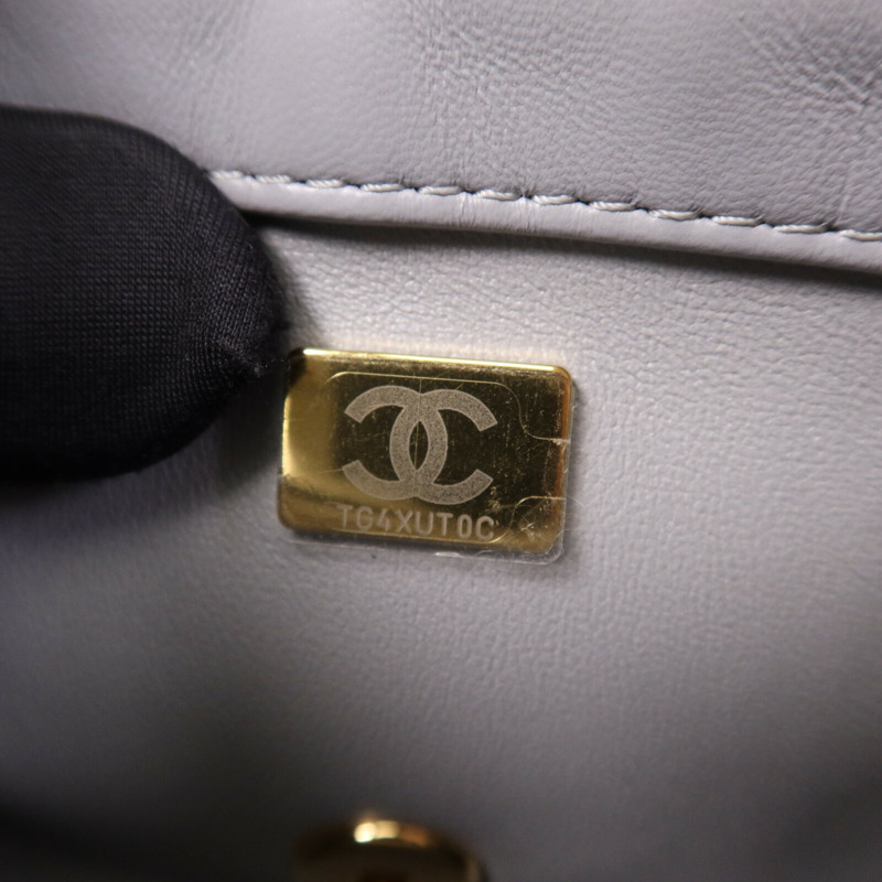 CHANEL 羊皮皮革Chain Shoulder金扣手挽肩背兩用袋-7