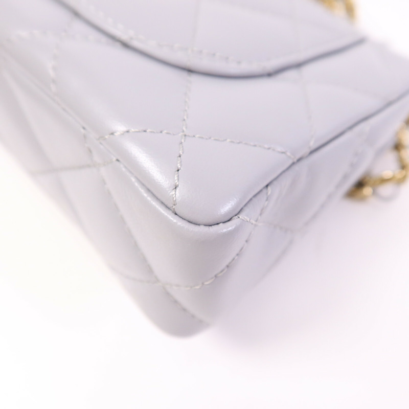 CHANEL 羊皮皮革Chain Shoulder金扣手挽肩背兩用袋-12