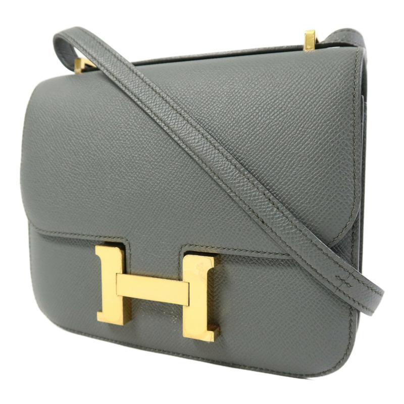 HERMES Epsom皮革Constance Mini金扣肩背袋Bleu Orage-2
