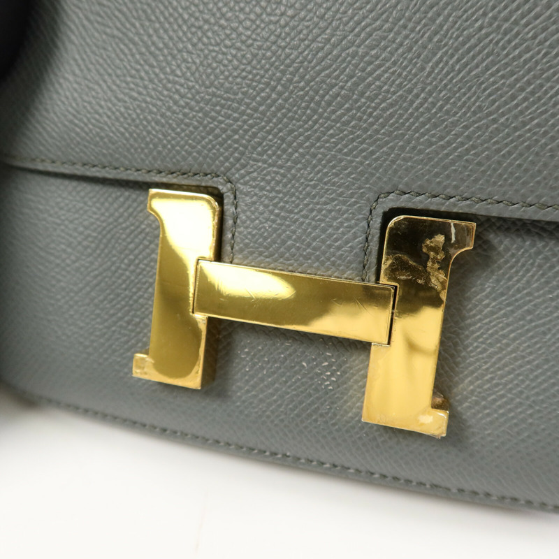 HERMES Epsom皮革Constance Mini金扣肩背袋Bleu Orage-6