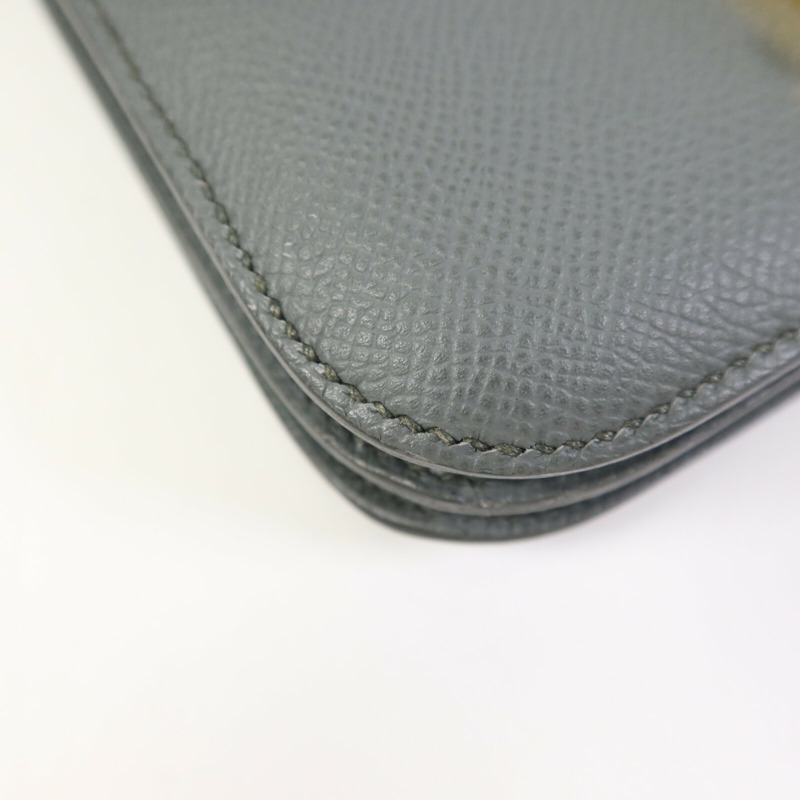 HERMES Epsom皮革Constance Mini金扣肩背袋Bleu Orage-10