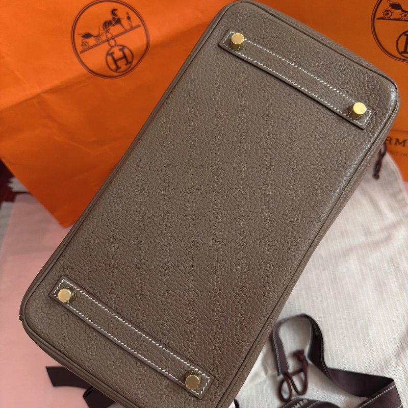 閒置新 愛馬仕BK30大象灰金扣 C刻 togo皮 手提包-3