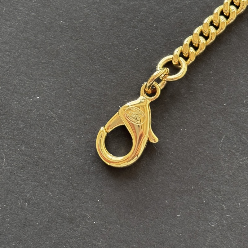 全新 香奈兒 Chanel 24K皮穿鏈 雙C logo 項鏈-7