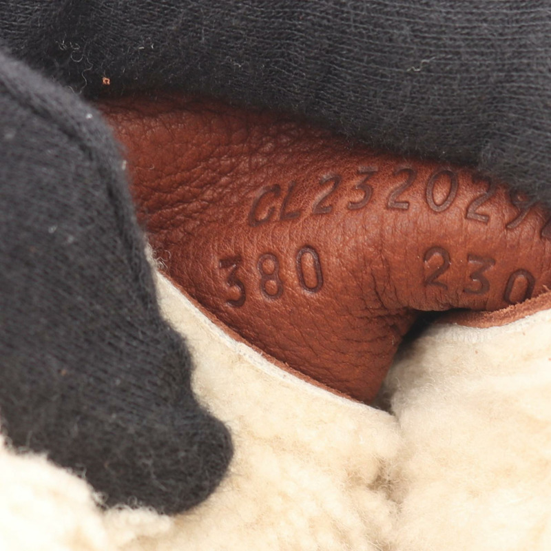 愛馬仕 Emisfer 靴子，麂皮剪絨，棕色/米色，二手女款，38碼-5