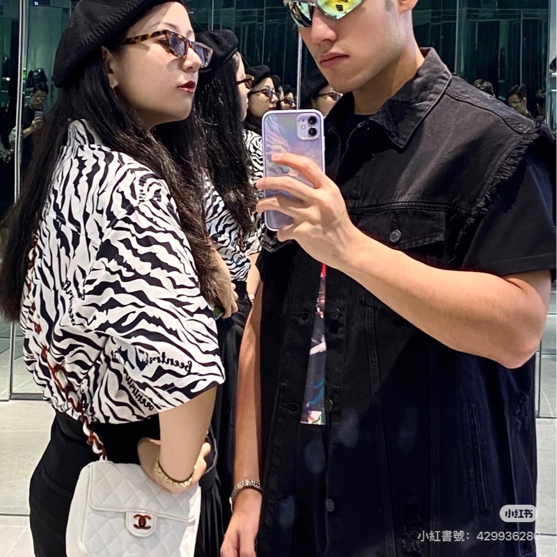 CHANEL 香奈兒 Vintage 玳瑁 CF 方胖子 白色 斜背包 肩背包 側背包-6