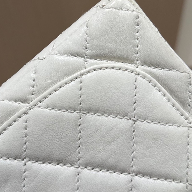 CHANEL 香奈兒 Vintage 玳瑁 CF 方胖子 白色 斜背包 肩背包 側背包-30