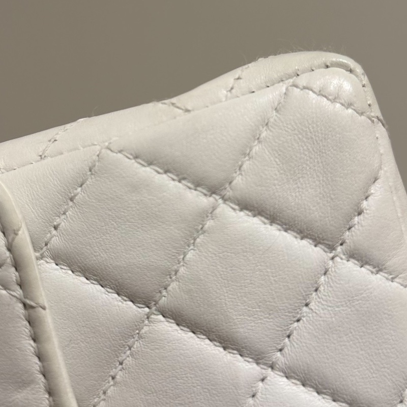 CHANEL 香奈兒 Vintage 玳瑁 CF 方胖子 白色 斜背包 肩背包 側背包-33