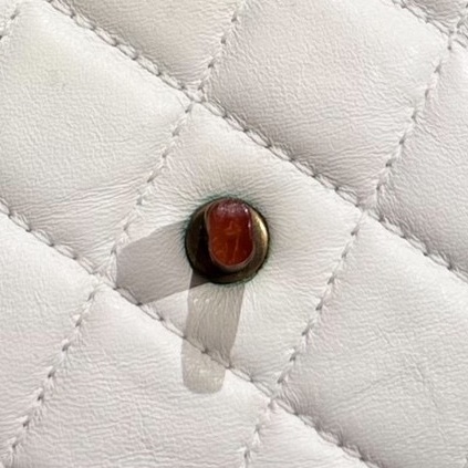 CHANEL 香奈兒 Vintage 玳瑁 CF 方胖子 白色 斜背包 肩背包 側背包-37