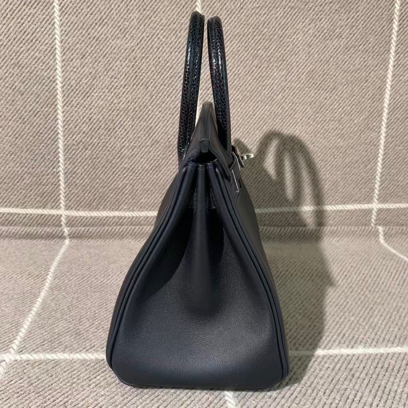 Hermes愛馬仕Birkin25 touch蜥蜴皮手柄 swift皮銀扣k刻 全套-10