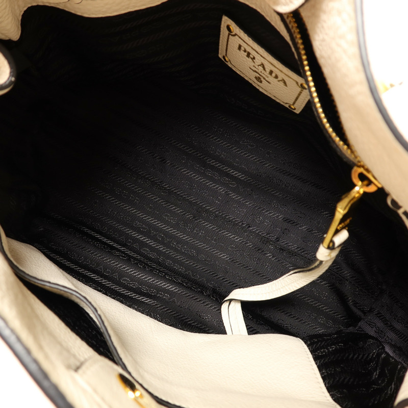 PRADA 牛皮皮革Shoulder Bag金扣手挽肩背兩用袋-4