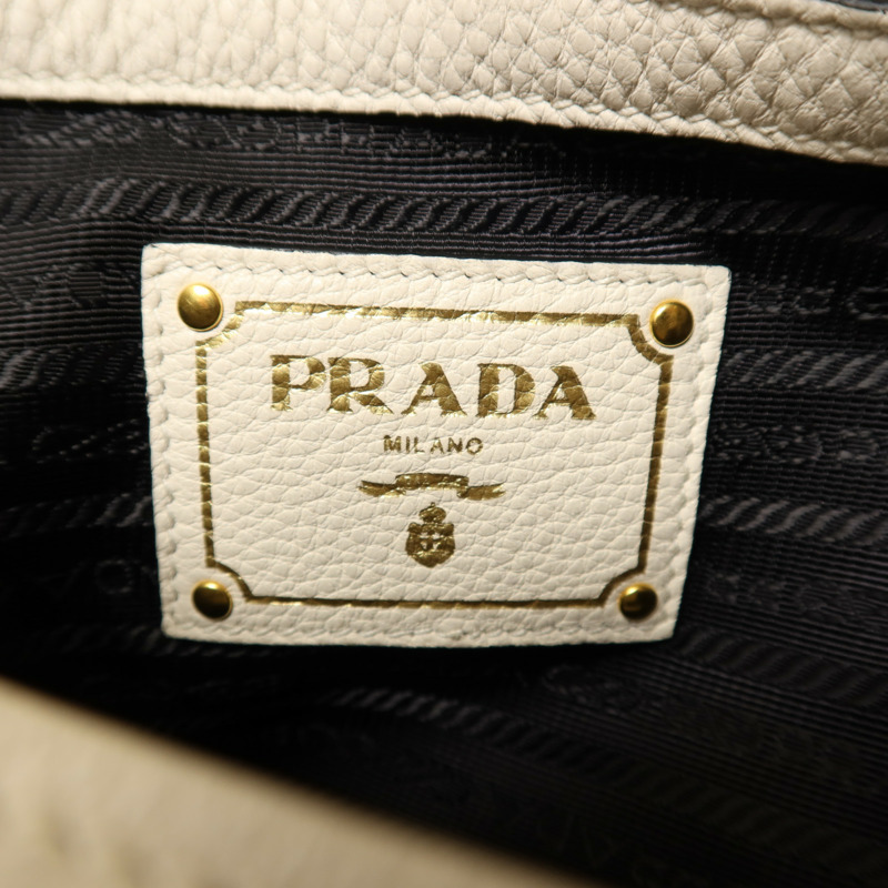 PRADA 牛皮皮革Shoulder Bag金扣手挽肩背兩用袋-5