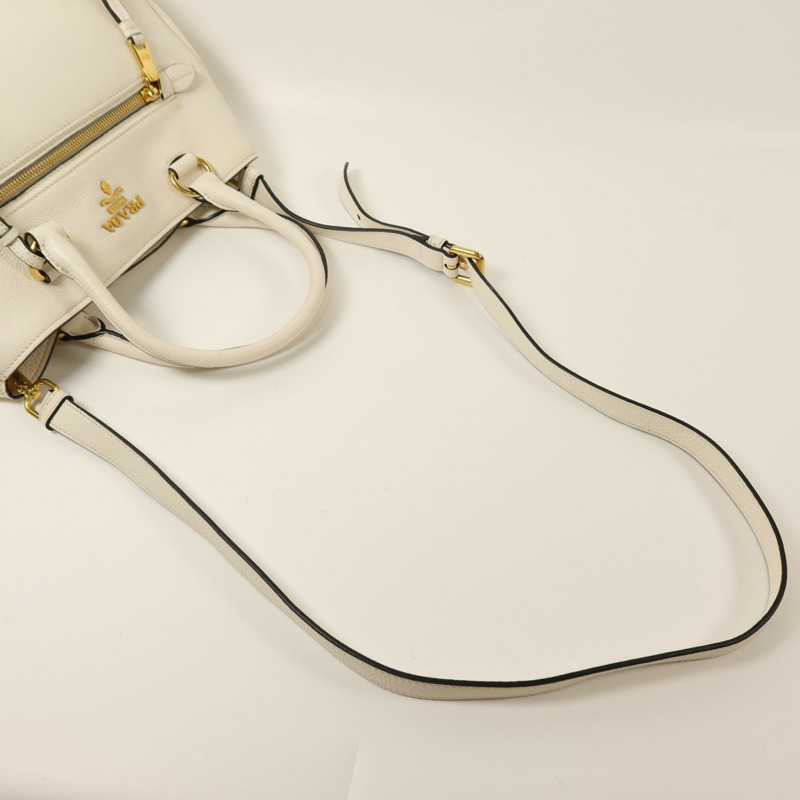 PRADA 牛皮皮革Shoulder Bag金扣手挽肩背兩用袋-8