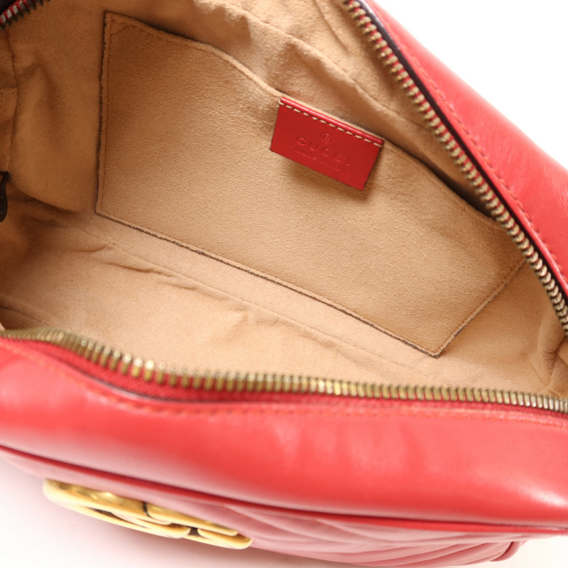 GUCCI 牛皮皮革GG Marmont Small金扣鏈帶肩背袋-4