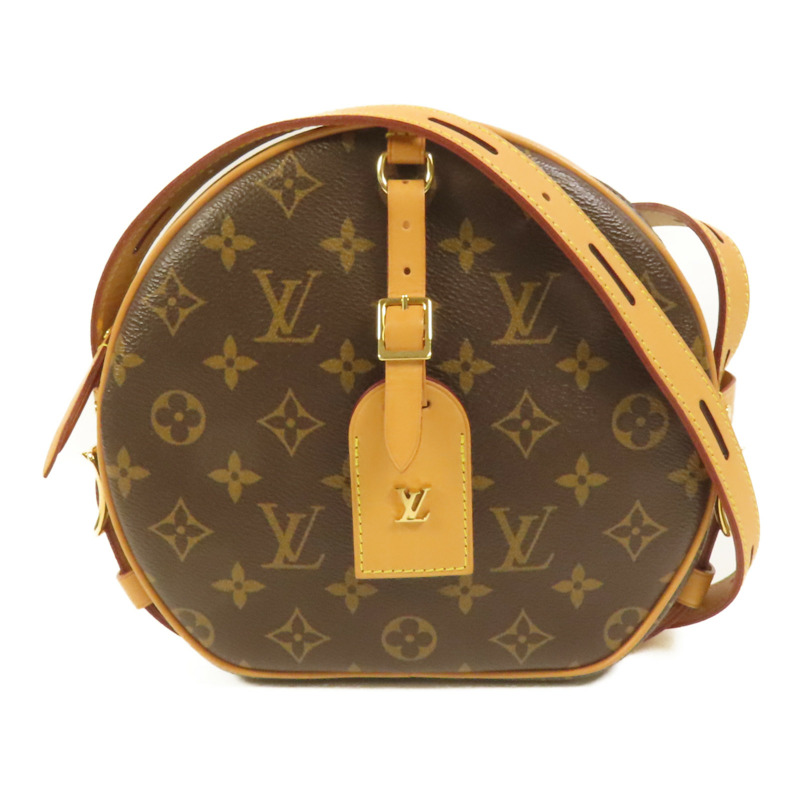 LOUIS VUITTON Monogram Boite Chapeau Souple金扣肩背袋棕色-0
