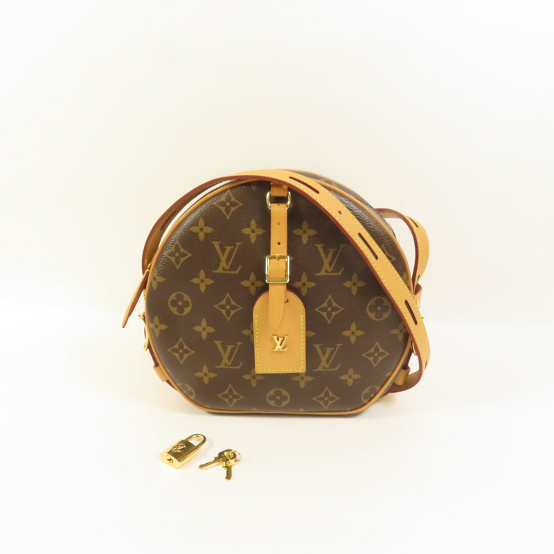 LOUIS VUITTON Monogram Boite Chapeau Souple金扣肩背袋棕色-11