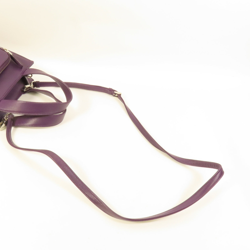 PRADA 羊皮皮革2 Way Shoulder銀扣手挽肩背兩用袋-4