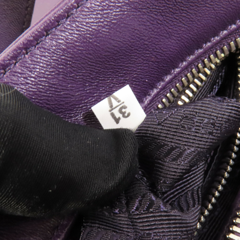 PRADA 羊皮皮革2 Way Shoulder銀扣手挽肩背兩用袋-9