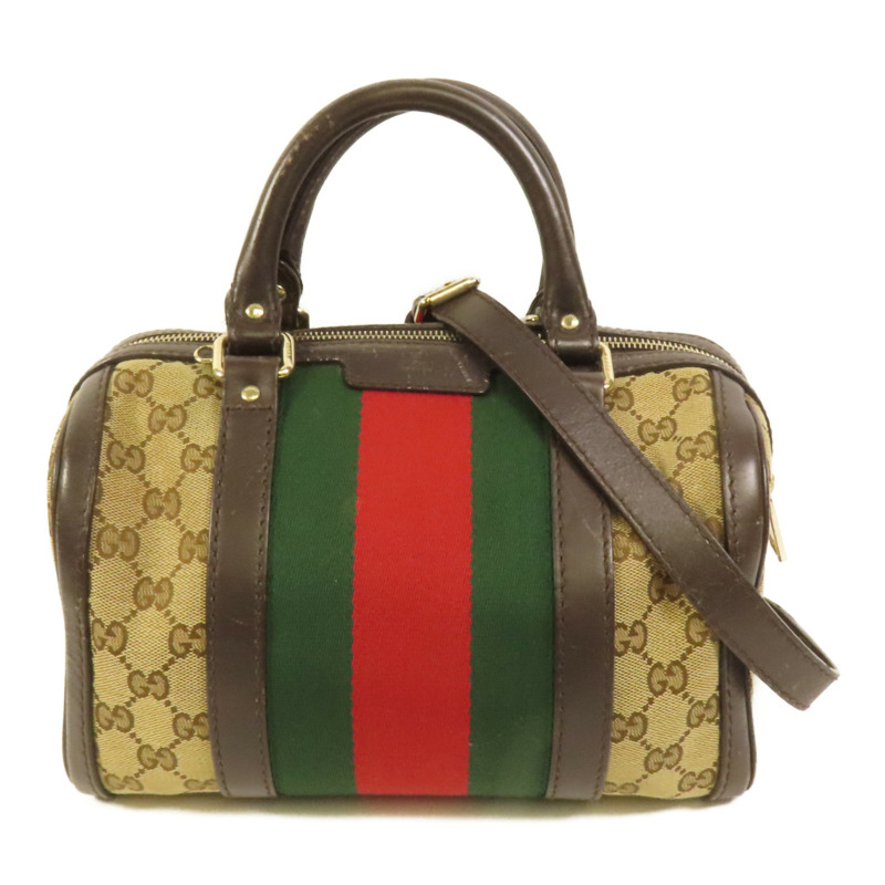 GUCCI 帆布2way Shoulder金扣手挽肩背兩用袋-0