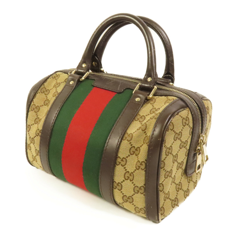 GUCCI 帆布2way Shoulder金扣手挽肩背兩用袋-2