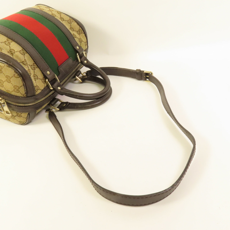 GUCCI 帆布2way Shoulder金扣手挽肩背兩用袋-4