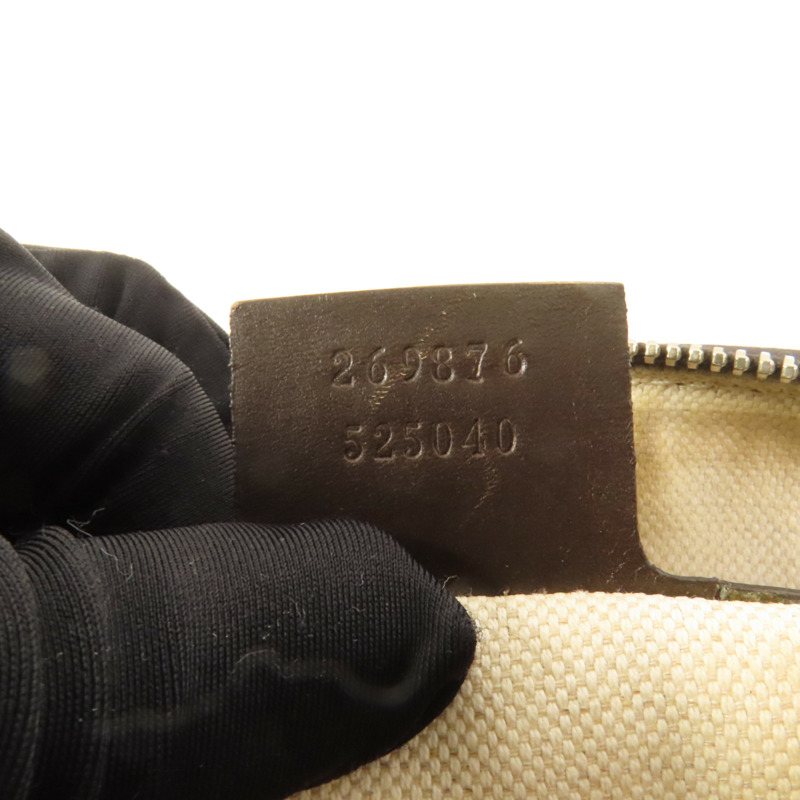 GUCCI 帆布2way Shoulder金扣手挽肩背兩用袋-9