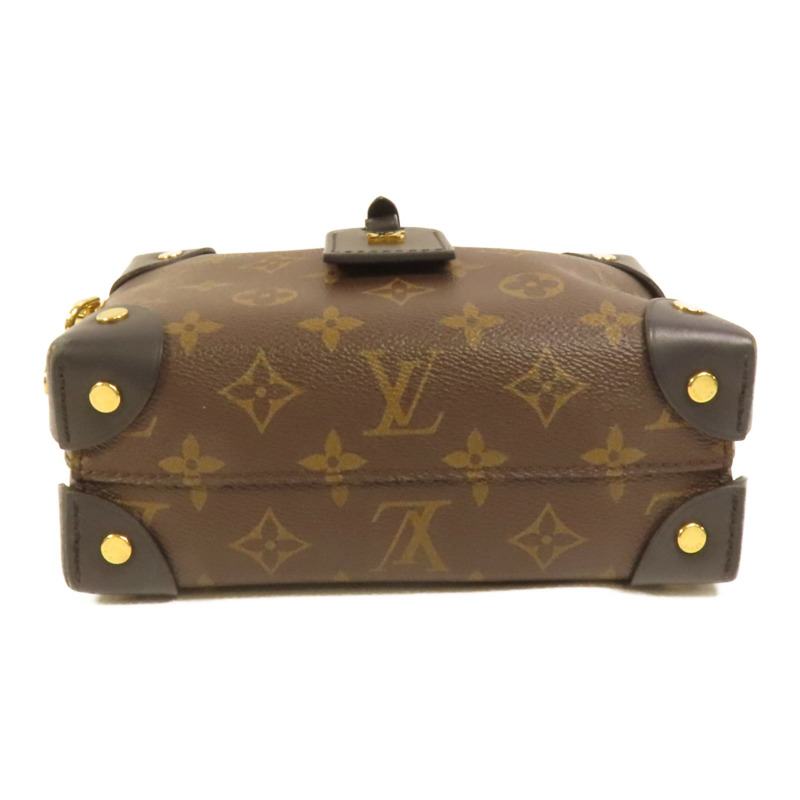 LOUIS VUITTON Monogram Petite Malle Souple金扣手挽肩背兩用袋棕色-3