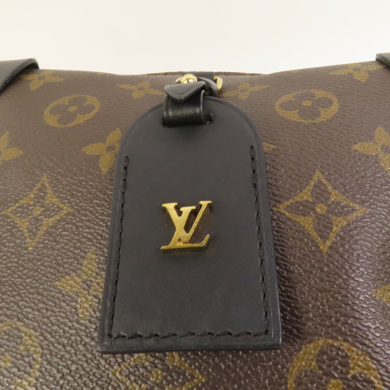 LOUIS VUITTON Monogram Petite Malle Souple金扣手挽肩背兩用袋棕色-7