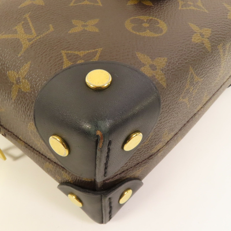 LOUIS VUITTON Monogram Petite Malle Souple金扣手挽肩背兩用袋棕色-12