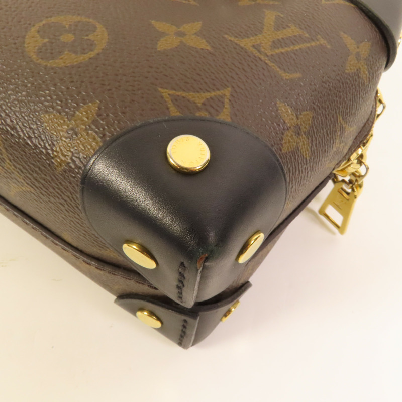 LOUIS VUITTON Monogram Petite Malle Souple金扣手挽肩背兩用袋棕色-14