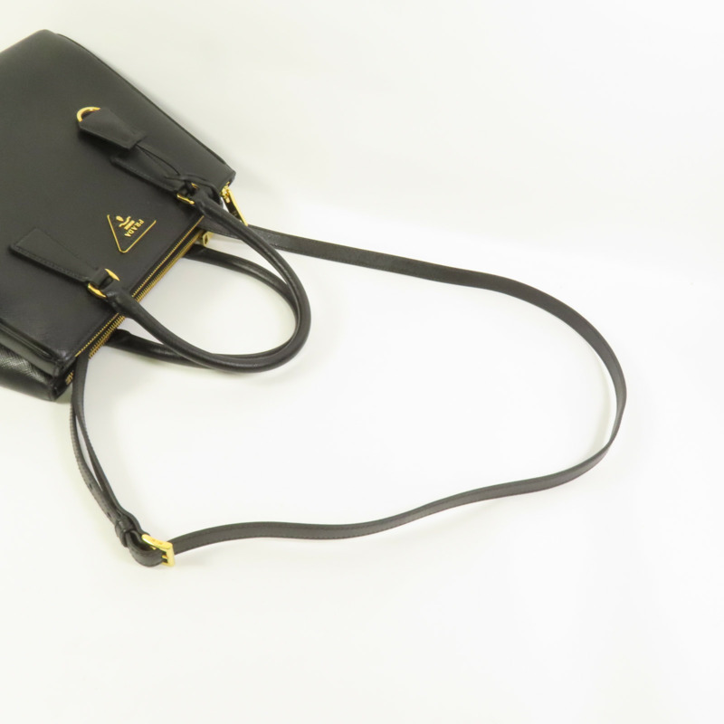 PRADA Saffiano皮革2Way Bag金扣手挽肩背兩用袋-5