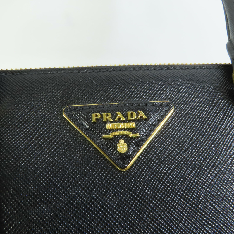 PRADA Saffiano皮革2Way Bag金扣手挽肩背兩用袋-7