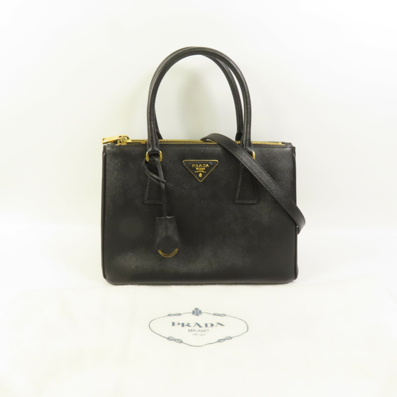 PRADA Saffiano皮革2Way Bag金扣手挽肩背兩用袋-13
