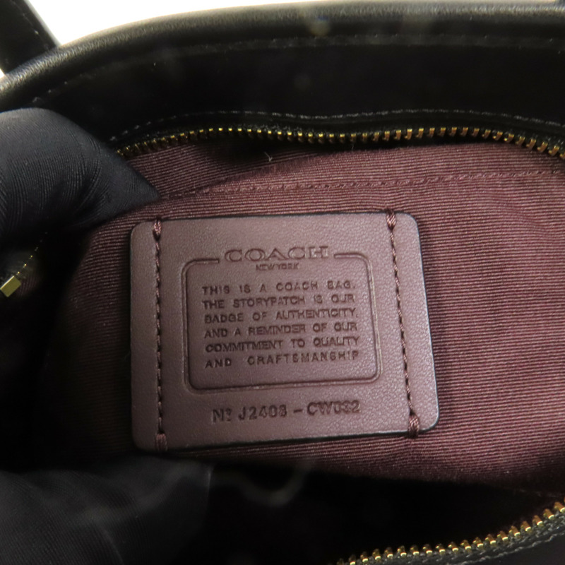 COACH 塗層帆布Shoulder Bag金扣手挽肩背兩用袋-8