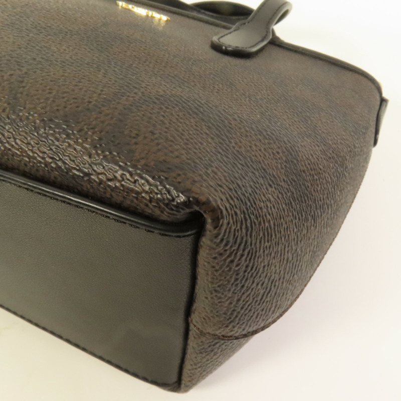 COACH 塗層帆布Shoulder Bag金扣手挽肩背兩用袋-9