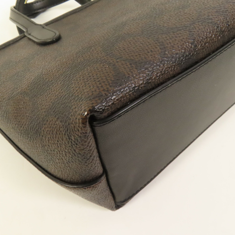 COACH 塗層帆布Shoulder Bag金扣手挽肩背兩用袋-11