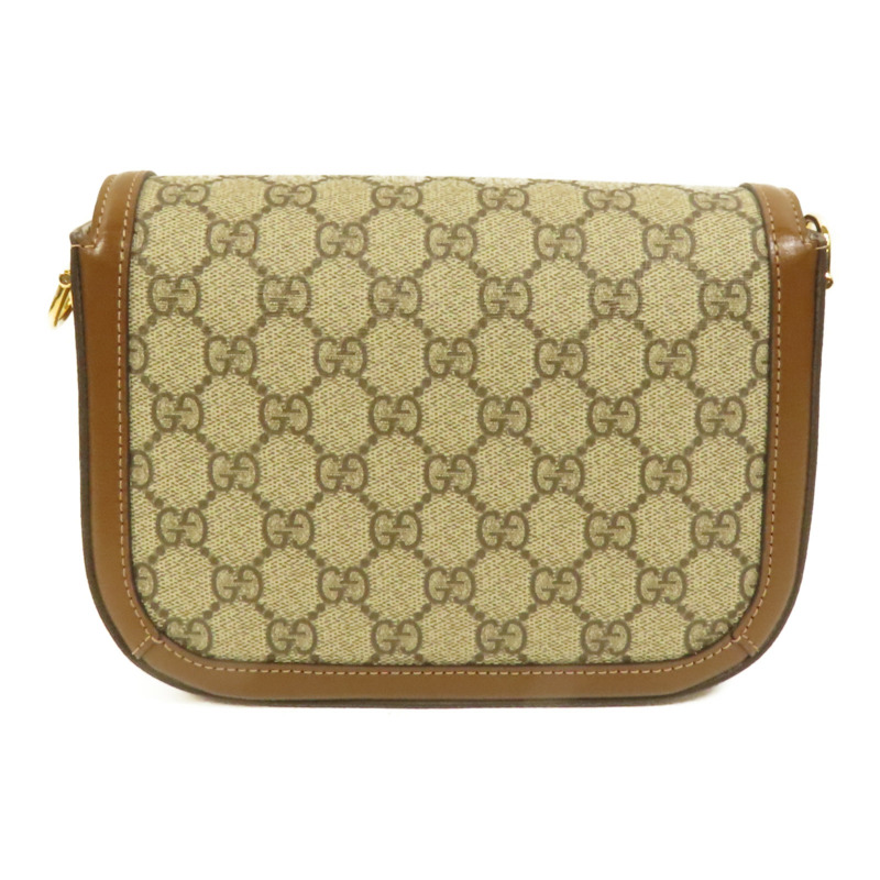 GUCCI 塗層帆布Horsebit 1955 Mini金扣肩背袋-1