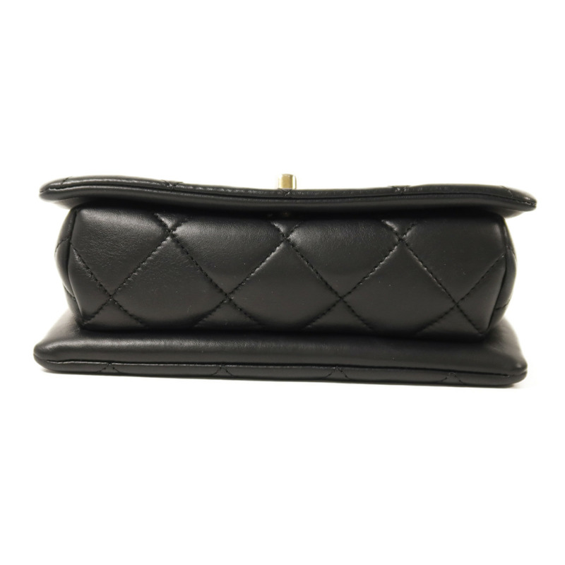 CHANEL 牛皮皮革Chain Shoulder金扣鏈帶肩背袋-3