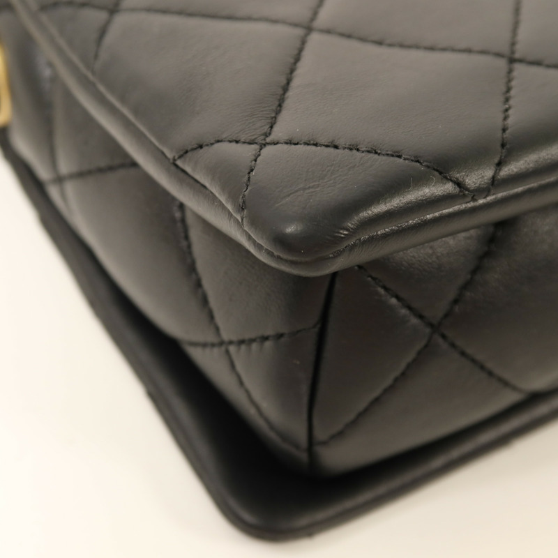 CHANEL 牛皮皮革Chain Shoulder金扣鏈帶肩背袋-13