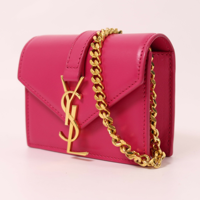 YVES SAINT LAURENT 牛皮皮革Shoulder Bag金扣鏈帶肩背袋-2