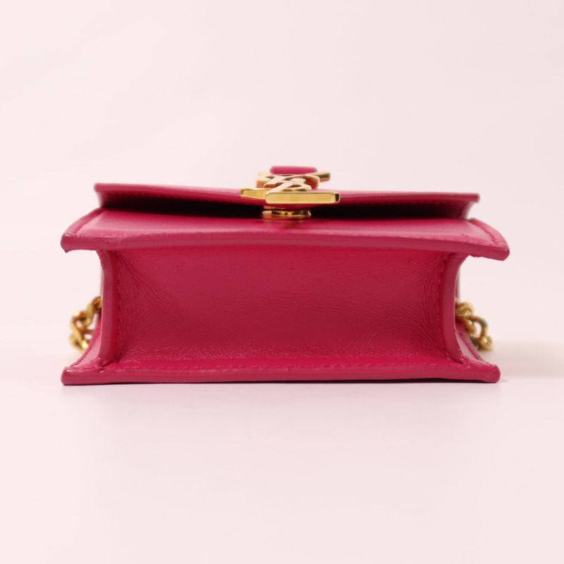 YVES SAINT LAURENT 牛皮皮革Shoulder Bag金扣鏈帶肩背袋-3